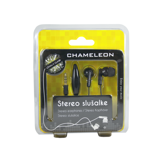 Stereo slušalke z mikrofonom - 3.5mm Chameleon (1051) - črne