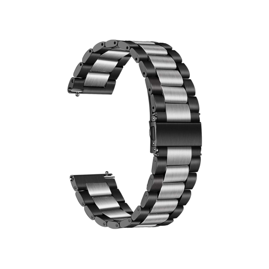 Kovinski pašček za uro (22mm) - Black Silver