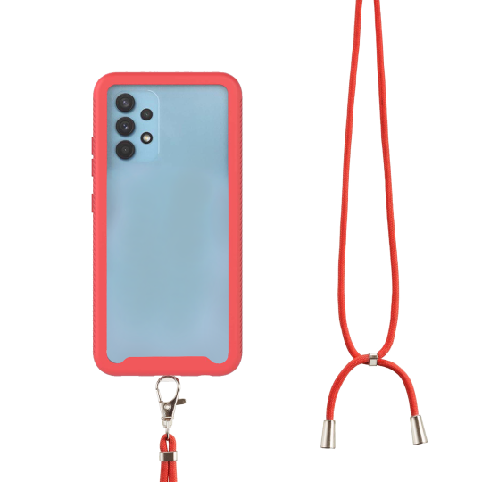 Samsung Galaxy A32 4G - Gumiran ovitek z vrvico (TPUVr) - rdeč