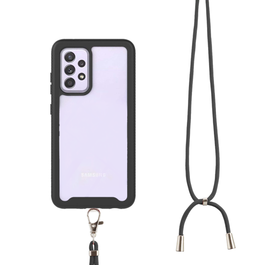 Samsung Galaxy A52 / A52 5G / A52s 5G - Gumiran ovitek z vrvico (TPUVr) - črn