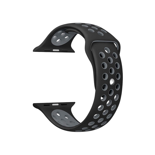 Silikonski pašček Sport za Apple Watch (38/40/41 mm) - črno-siv