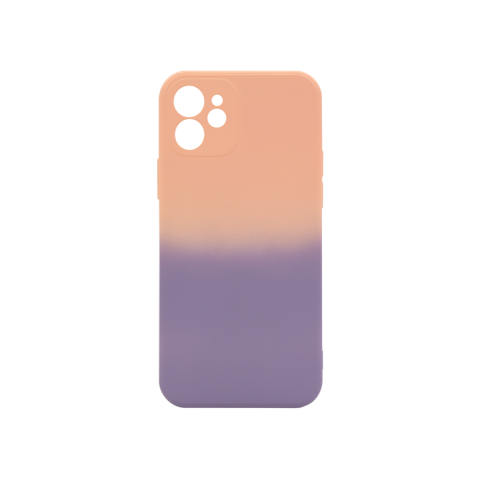 Apple iPhone 12 - Gumiran ovitek (TPUP) - Ombre - oranžno-temno vijoličen