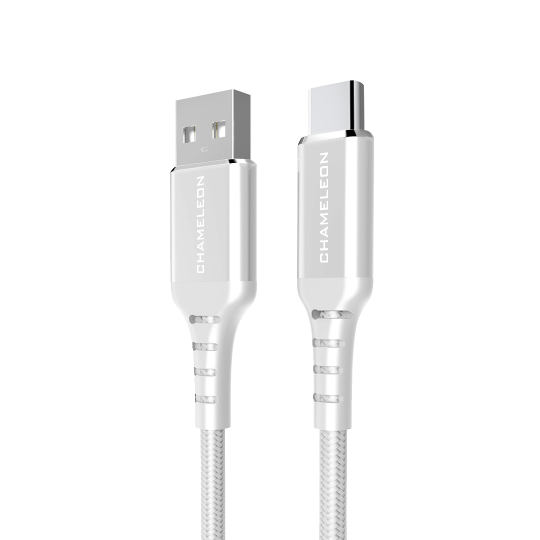 USB na USB-C kabel, 3.0, 65W (1m) - podatkovni in polnilni kabel - najlon, bel