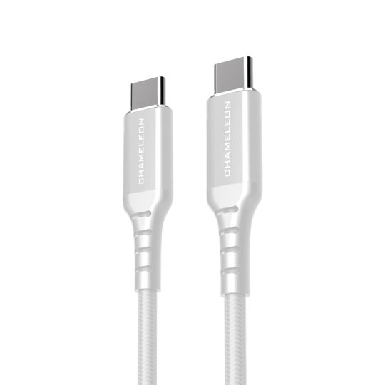 USB-C na USB-C kabel, 3.1. 65W (1m) - podatkovni in polnilni kabel - najlon, bel