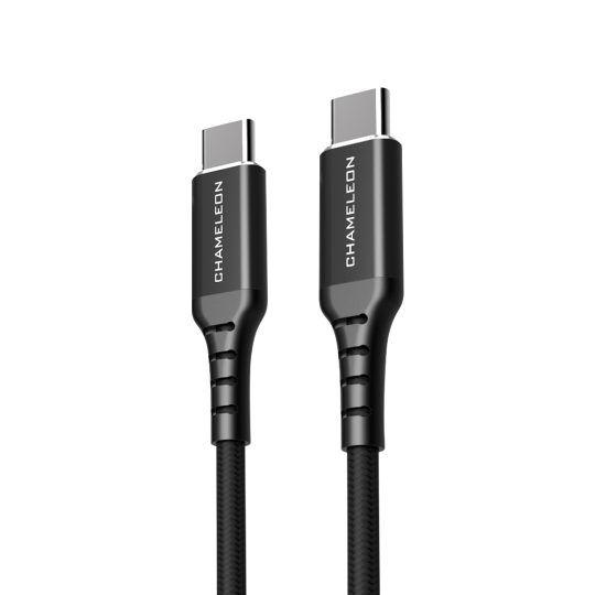 USB-C na USB-C kabel, 3.1. 65W (2m) - podatkovni in polnilni kabel - najlon, črn