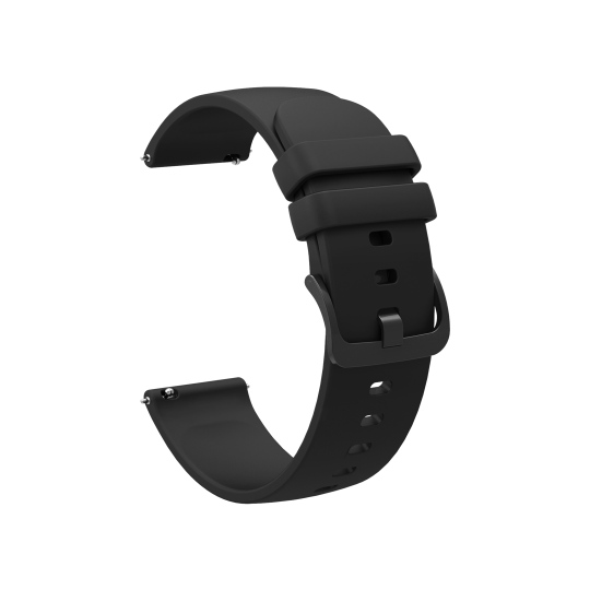 Silikonski pašček za uro (20mm) - Fresh črn