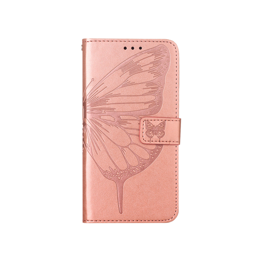 Samsung Galaxy A14 4G/5G - Preklopna torbica (WLGO-Butterfly) - roza-zlata