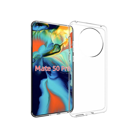 Huawei Mate 50 Pro - Gumiran ovitek (TPU) - prozoren svetleč