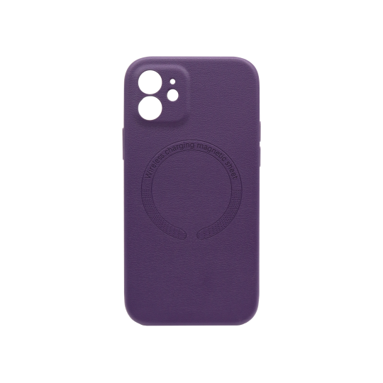 Apple iPhone 12 - Usnjen magnetni ovitek (Leather Magnetic) - vijoličen