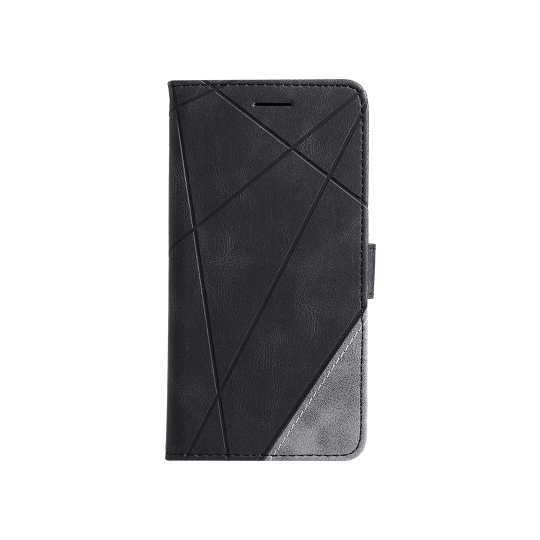 Apple iPhone 15 Plus - Preklopna torbica (WLGO-Lines) - črna