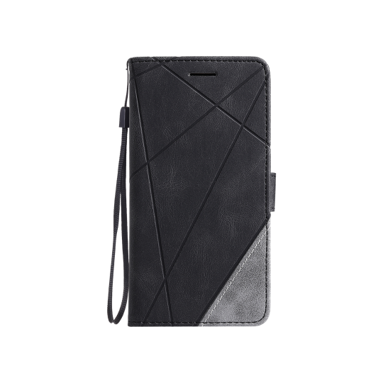 Apple iPhone 6/6S - Preklopna torbica (WLGO-Lines) - črna