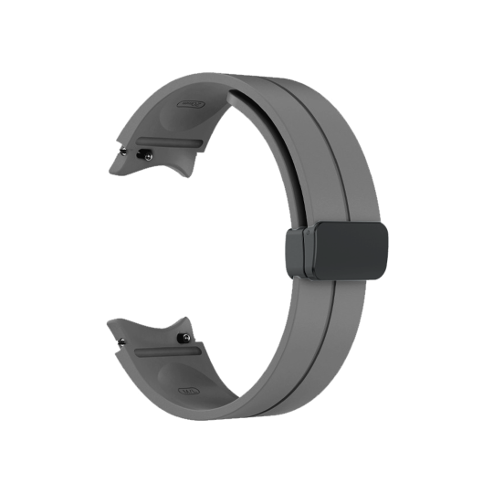 Silikonski pašček za uro (20mm) - Clip temno siv