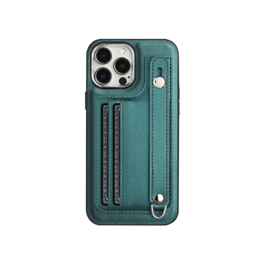 Apple iPhone 15 Pro - Gumiran ovitek z žepkom (TPUL+) - zelen