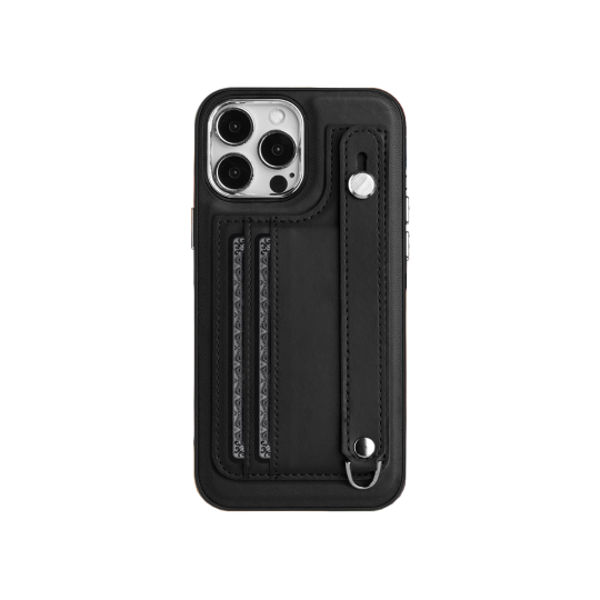 Apple iPhone 15 Pro Max - Gumiran ovitek z žepkom (TPUL+) - črn