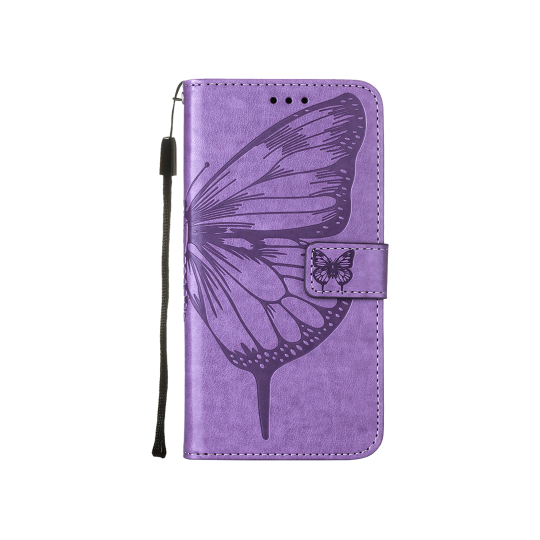 Apple iPhone 15 Plus - Preklopna torbica (WLGO-Butterfly) - vijolična