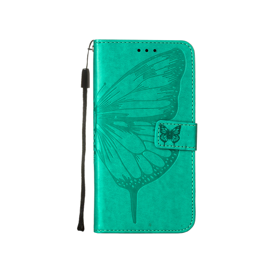 Apple iPhone 15 Pro - Preklopna torbica (WLGO-Butterfly) - turkizna