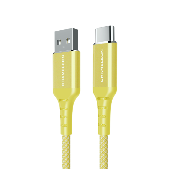 USB na USB-C kabel, 3.0, 65W (1m) - podatkovni in polnilni kabel - najlon, rumen
