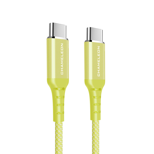 USB-C na USB-C kabel, 3.1. 65W (1m) - podatkovni in polnilni kabel - najlon, rumen