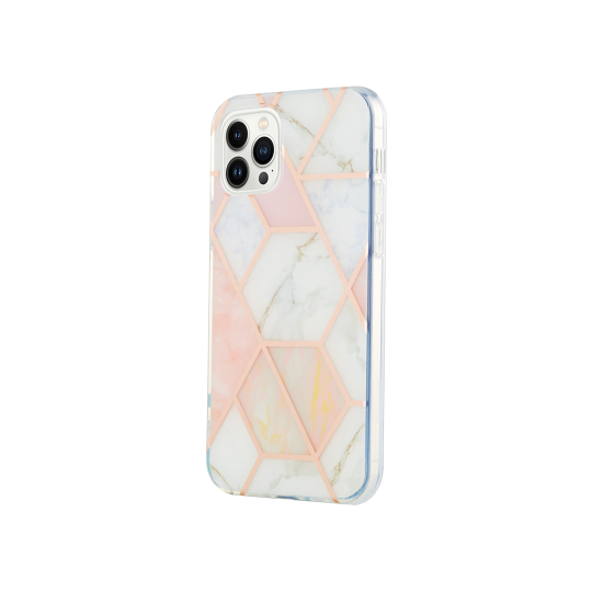 Apple iPhone 15 Pro - Gumiran ovitek (TPUP) - pink marble