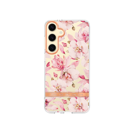 Samsung Galaxy S24 - Gumiran ovitek (TPUP) - Flowers - roza