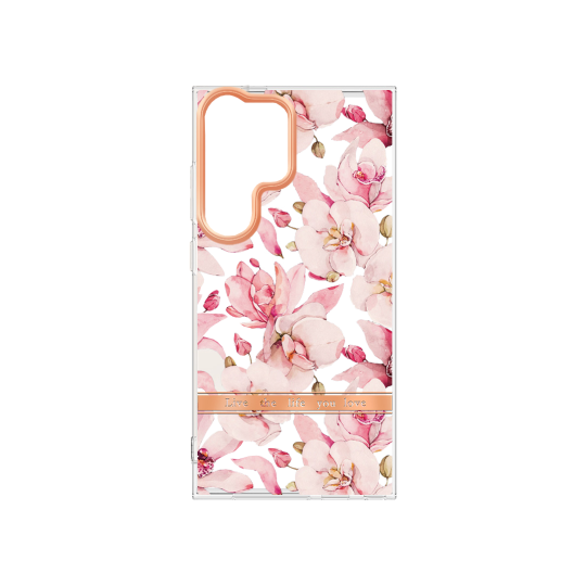 Samsung Galaxy S24 Ultra - Gumiran ovitek (TPUP) - Flowers - roza