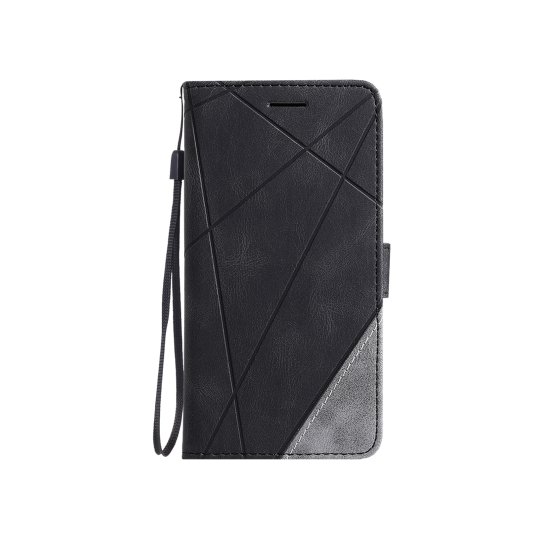 Apple iPhone 16 Plus - Preklopna torbica (WLGO-Lines) - črna