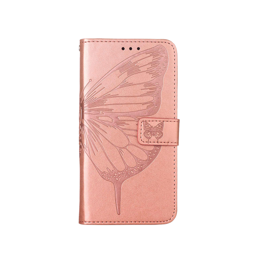 Samsung Galaxy S25+ - Preklopna torbica (WLGO-Butterfly) - roza-zlata