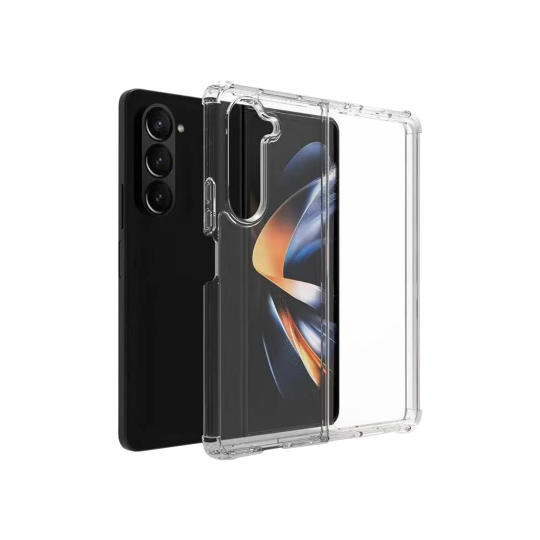 Samsung Galaxy Z Fold 6 5G - Gumiran ovitek (TPU+PC) - prozoren svetleč