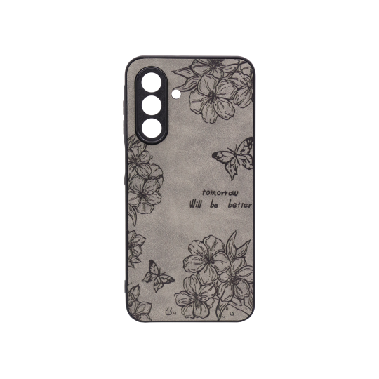Samsung Galaxy A26 5G - Gumiran ovitek (Cloudy-Sakura Butterfly) - siv