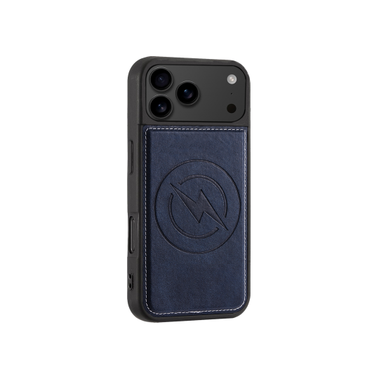 Apple iPhone 17 Pro - Usnjen magnetni ovitek (TPUL Chester) - usnjen izgled - moder