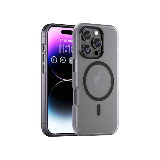 Apple iPhone 16 Pro Max - Gumiran magnetni ovitek (TPU Magnetic Frost) - črn