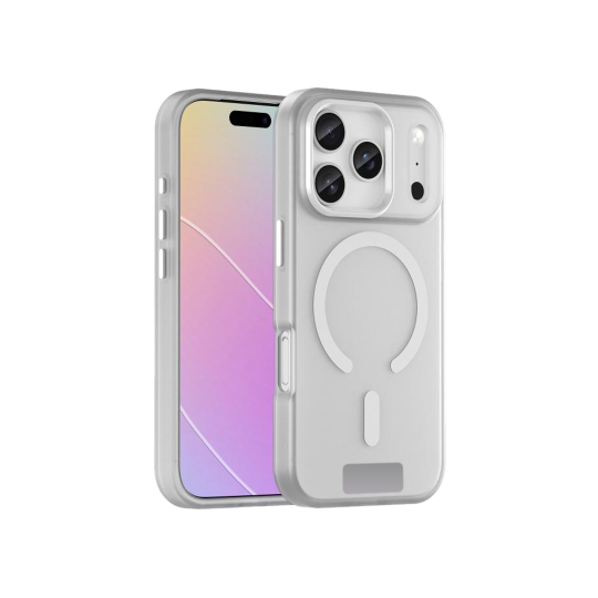 Apple iPhone 17 Pro - Gumiran magnetni ovitek (TPU Magnetic Frost) - bel