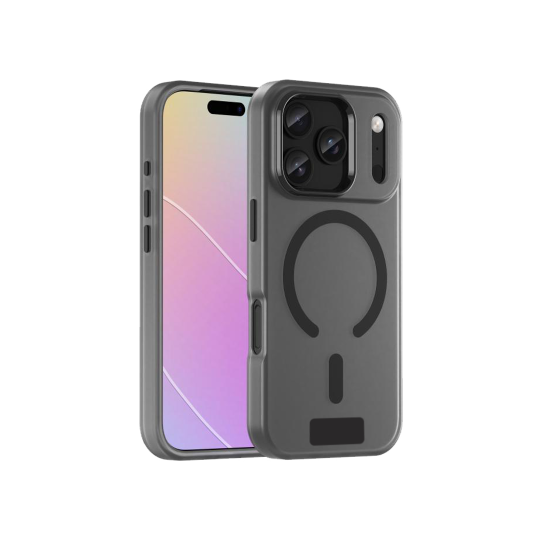 Apple iPhone 17 Pro Max - Gumiran magnetni ovitek (TPU Magnetic Frost) - črn