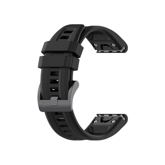 Silikonski pašček za Garmin ure (26mm) hitro zapenjanje - črn