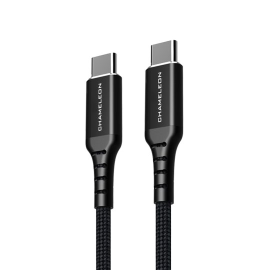 USB-C na USB-C kabel, 480Mbps, 100W (50cm) - podatkovni in polnilni kabel - najlon, črn