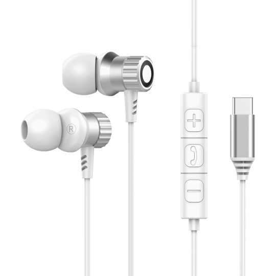 Slušalke za telefon USB-C Chameleon LD501-C - bele