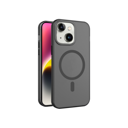 Apple iPhone 15 - Gumiran magnetni ovitek (TPU Magnetic Frost) - črn