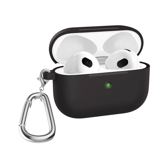 Ovitek za Apple AirPods Pro 3 - Slim - silikonski etui s karabinom - črn