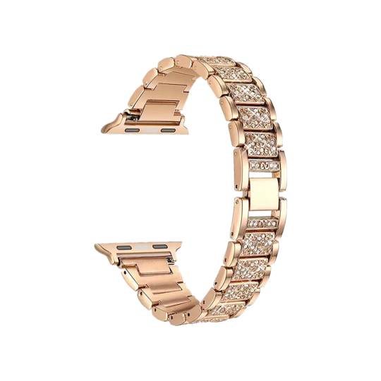 Kovinski pašček za Apple Watch (38/40/41) Diamond - roza-zlat