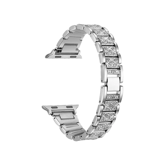 Kovinski pašček za Apple Watch (42/44/45) Diamond - srebrn