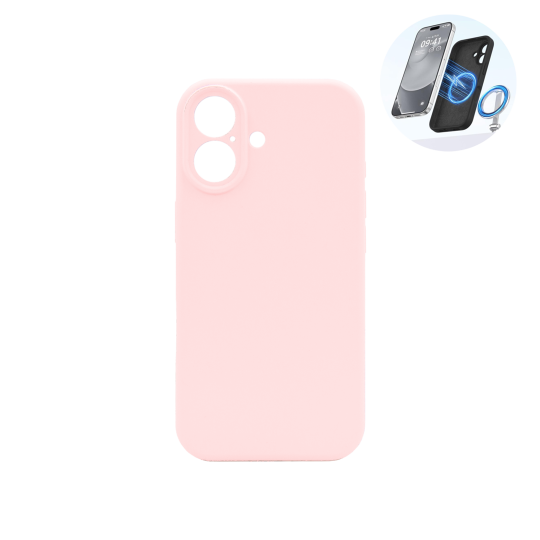 Apple iPhone 17 - Silikonski ovitek (liquid silicone) - N-Soft Magnetic - Gray powder / Pastelno roza