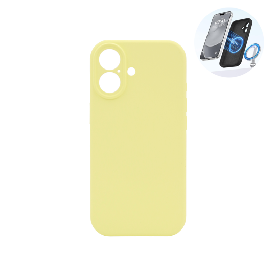 Apple iPhone 17 - Silikonski ovitek (liquid silicone) - N-Soft Magnetic - Custard / Pastelno Rumena