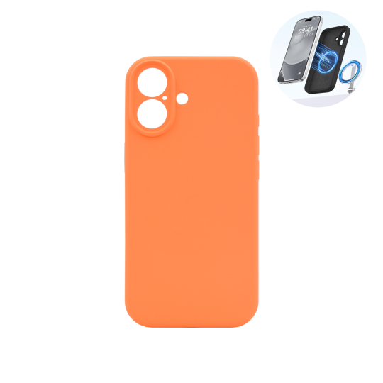 Apple iPhone 17 - Silikonski ovitek (liquid silicone) - N-Soft Magnetic - Orange / Oranžna