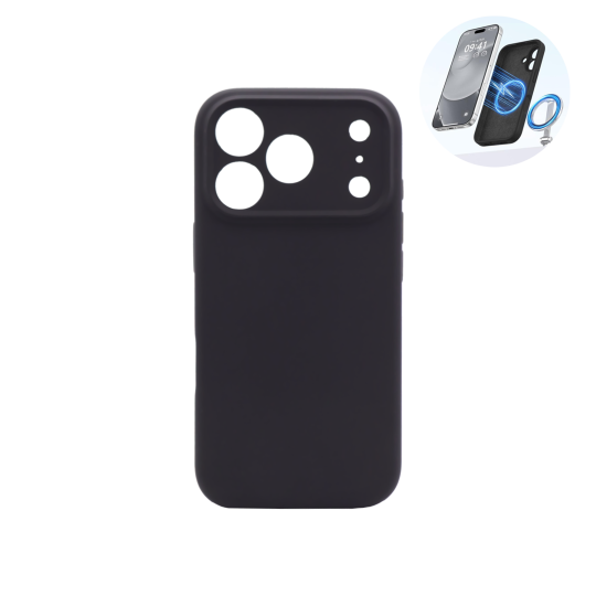 Apple iPhone 17 Pro - Silikonski ovitek (liquid silicone) - N-Soft Magnetic - Black / Črna