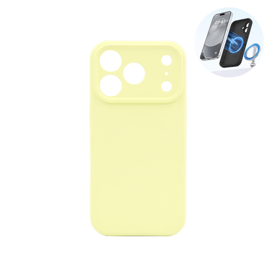 Apple iPhone 17 Pro - Silikonski ovitek (liquid silicone) - N-Soft Magnetic - Custard / Pastelno Rumena