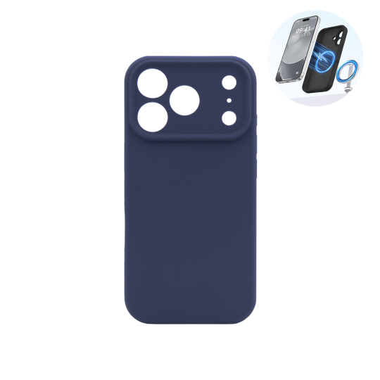 Apple iPhone 17 Pro - Silikonski ovitek (liquid silicone) - N-Soft Magnetic - Midnight Blue / Temno modra