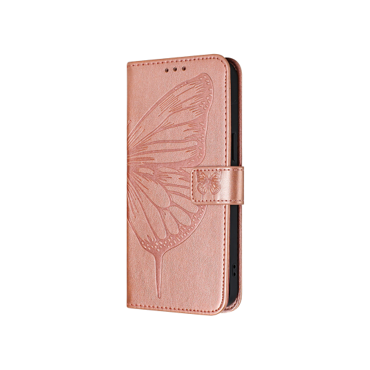 Samsung Galaxy S26 FE - Preklopna torbica (WLGO-Butterfly) - roza-zlata
