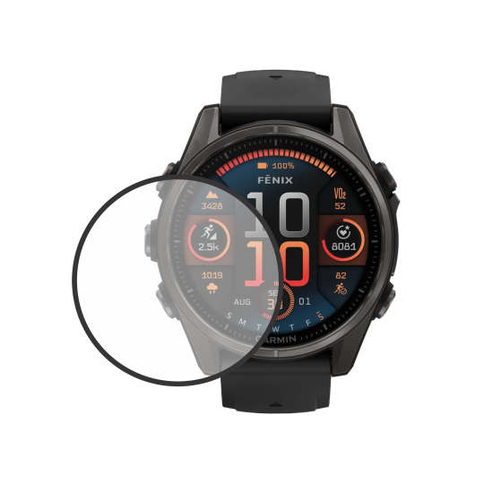 Garmin Fenix 8 (43mm) - Hibridno zaščitno steklo (folija) - črna