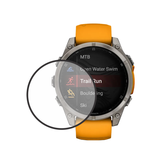 Garmin Fenix 8 (47mm) - Hibridno zaščitno steklo (folija) - črna