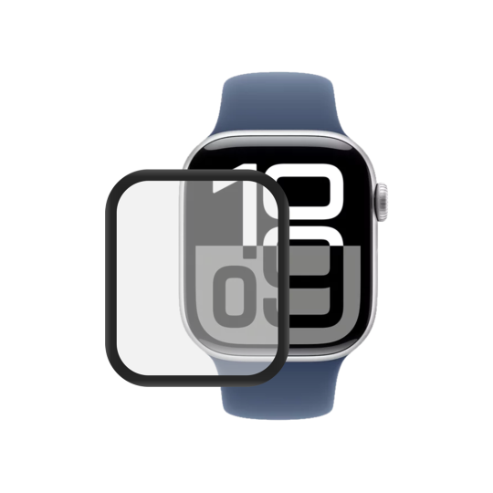 Apple Watch 10 / 11 (42mm) - Hibridno zaščitno steklo (folija) - črna